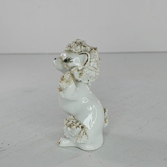 Vintage White Ceramic Spaghetti Kitten Cat Figurine 1950s MCM *FLAW* - Picture 2 of 8